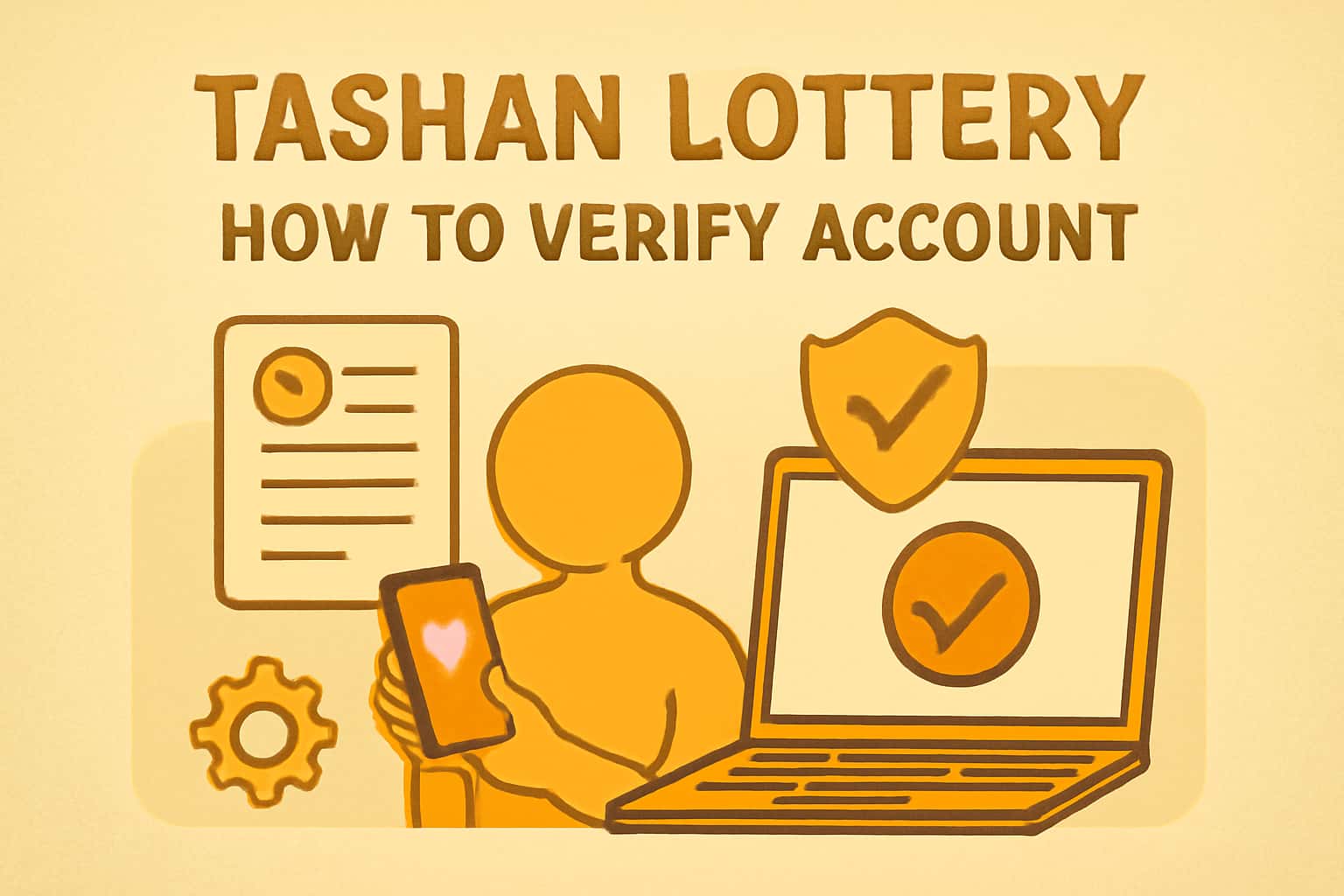 A high-tech scene illustrating how to verify a Tashan Lottery account.