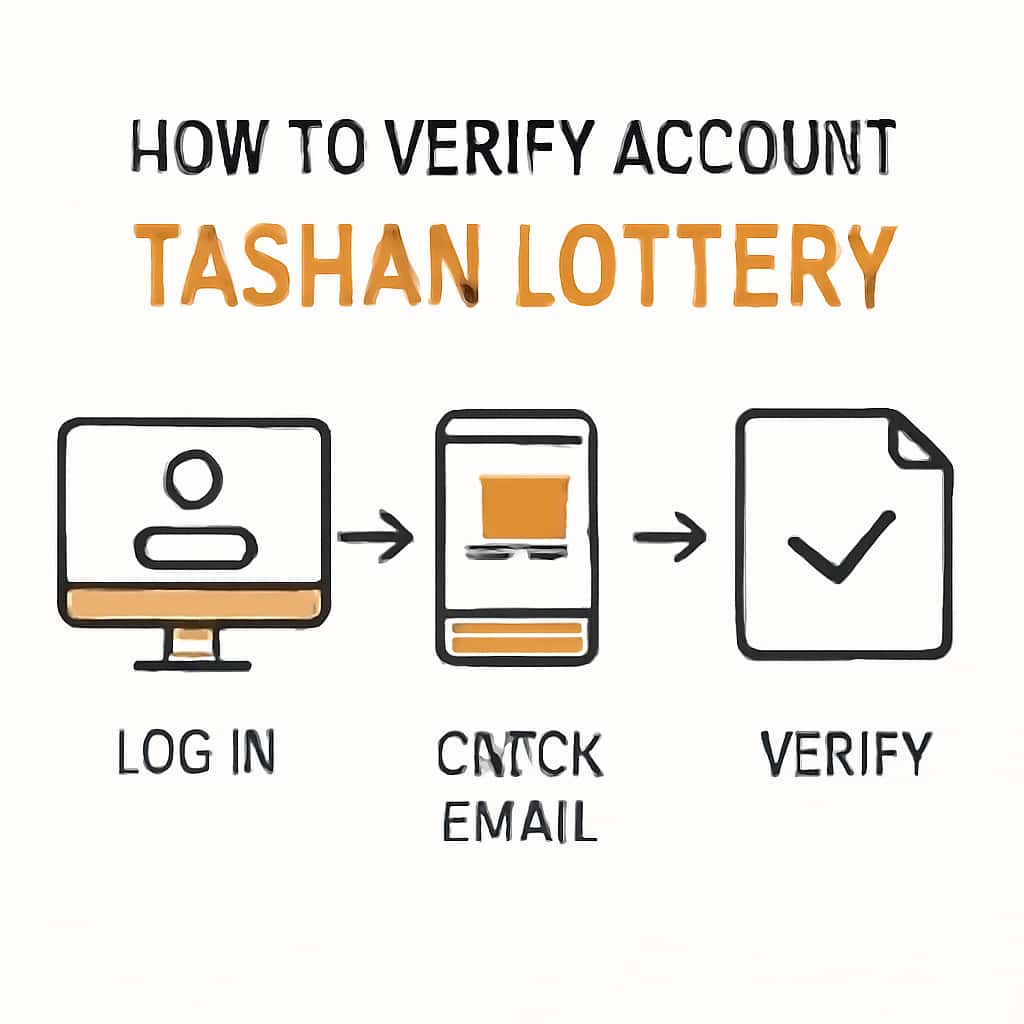An educational diagram on verifying a Tashan Lottery account.