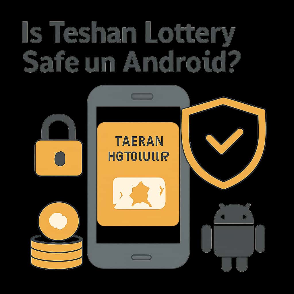 An educational diagram illustrating the safety measures for using Tashan Lottery on Android.