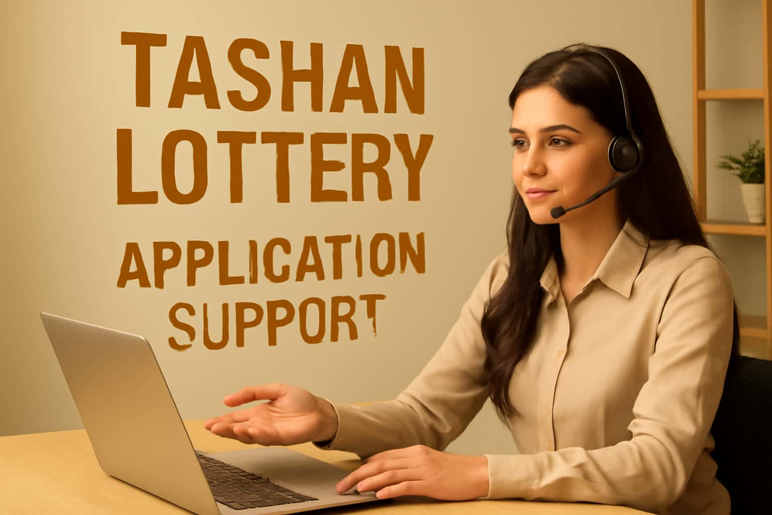 An illustration of Tashan Lottery Application Support, showcasing modern technology.