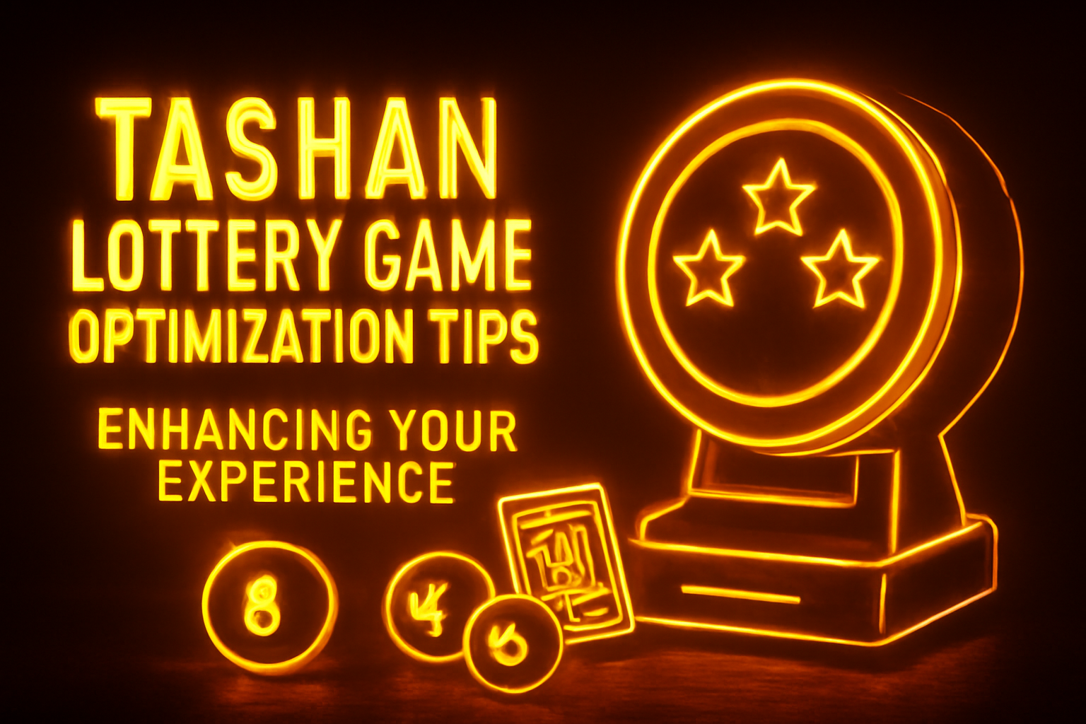 A clean, futuristic scene illustrating the process of setting up a Tashan Lottery profile.