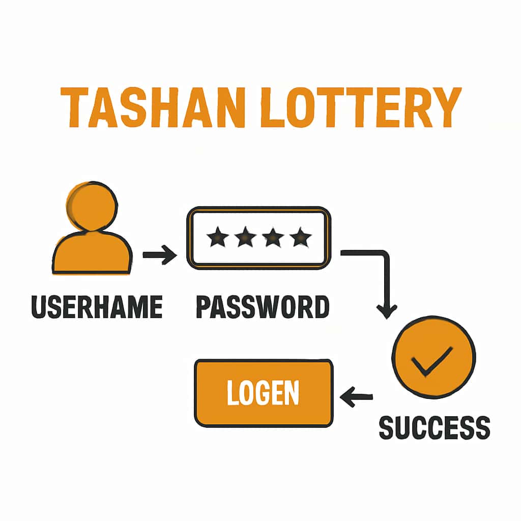 Diagram showing the login process for Tashan Lottery