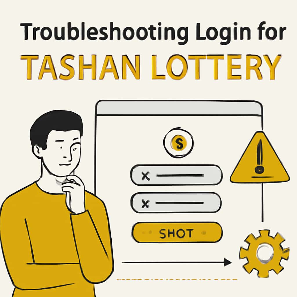 Diagram illustrating troubleshooting steps for Tashan Lottery login.